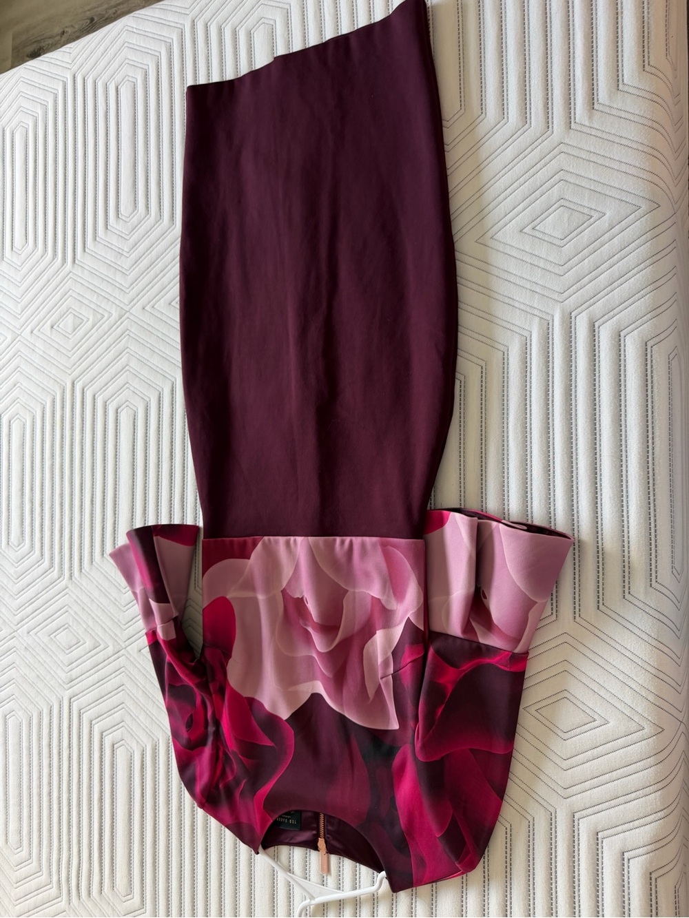 Ted Baker Burgundy and Pink Satin Dress